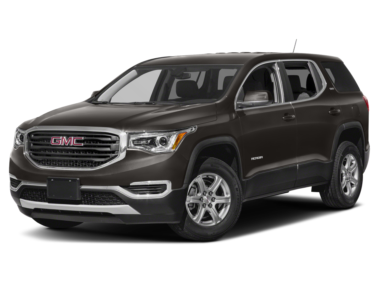 2019 GMC Acadia FWD SLE-1 in Summit White — front three-quarter view