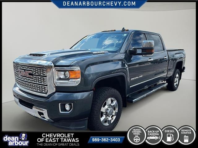 2018 GMC Sierra 3500 HD Crew Cab Standard Box 4-Wheel Drive Denali in Dark Slate Metallic — front three-quarter view