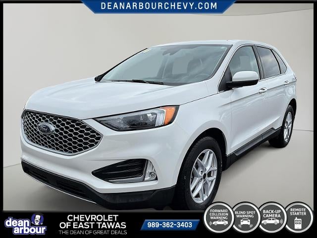 2024 Ford Edge SEL AWD in White — front three-quarter view