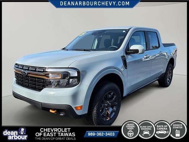2023 Ford Maverick XLT Advanced AWD SuperCrew in Cactus Gray — front three-quarter view